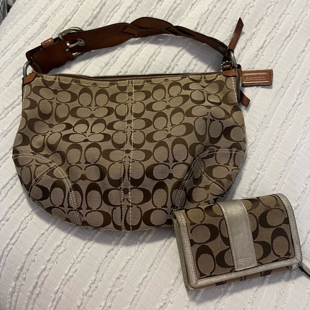 Coach Shoulder Bag with Matching Wallet